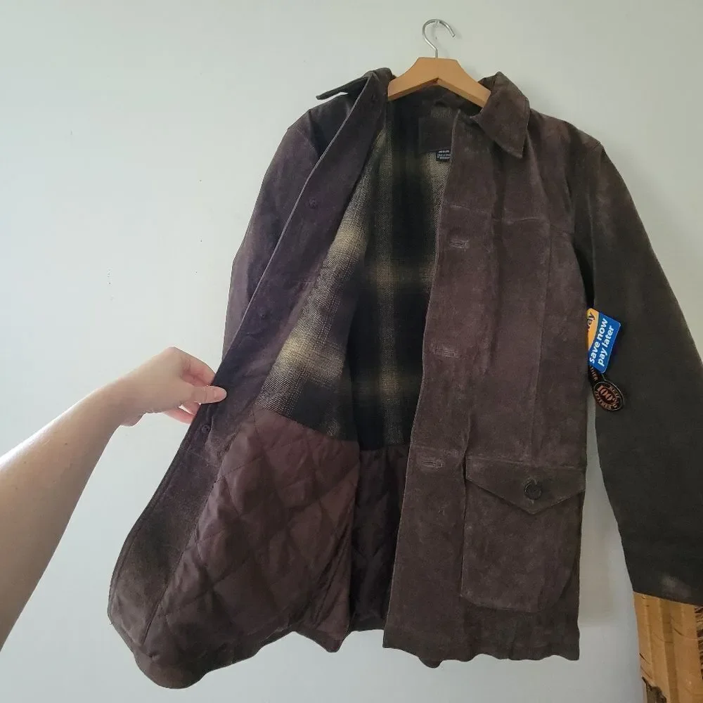 Knightsbridge Leather Coat NWT Brown M